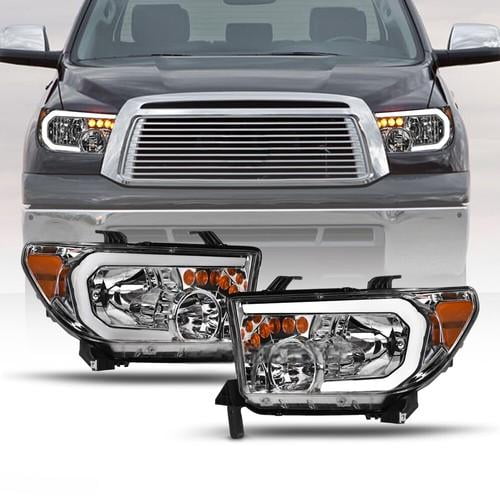 For 2007-2013 Tundra/2008-2017 Sequoia Chrome Headlights Signal Amber w/LED Tube