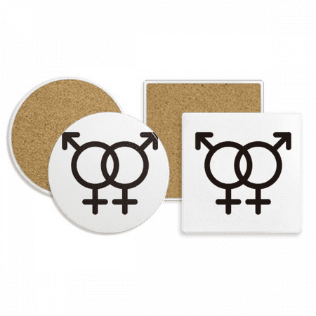 

Identifying Rainbow Equality Double-Number Distinction Coaster Cup Mug Holder Absorbent Stone Cork Base Set