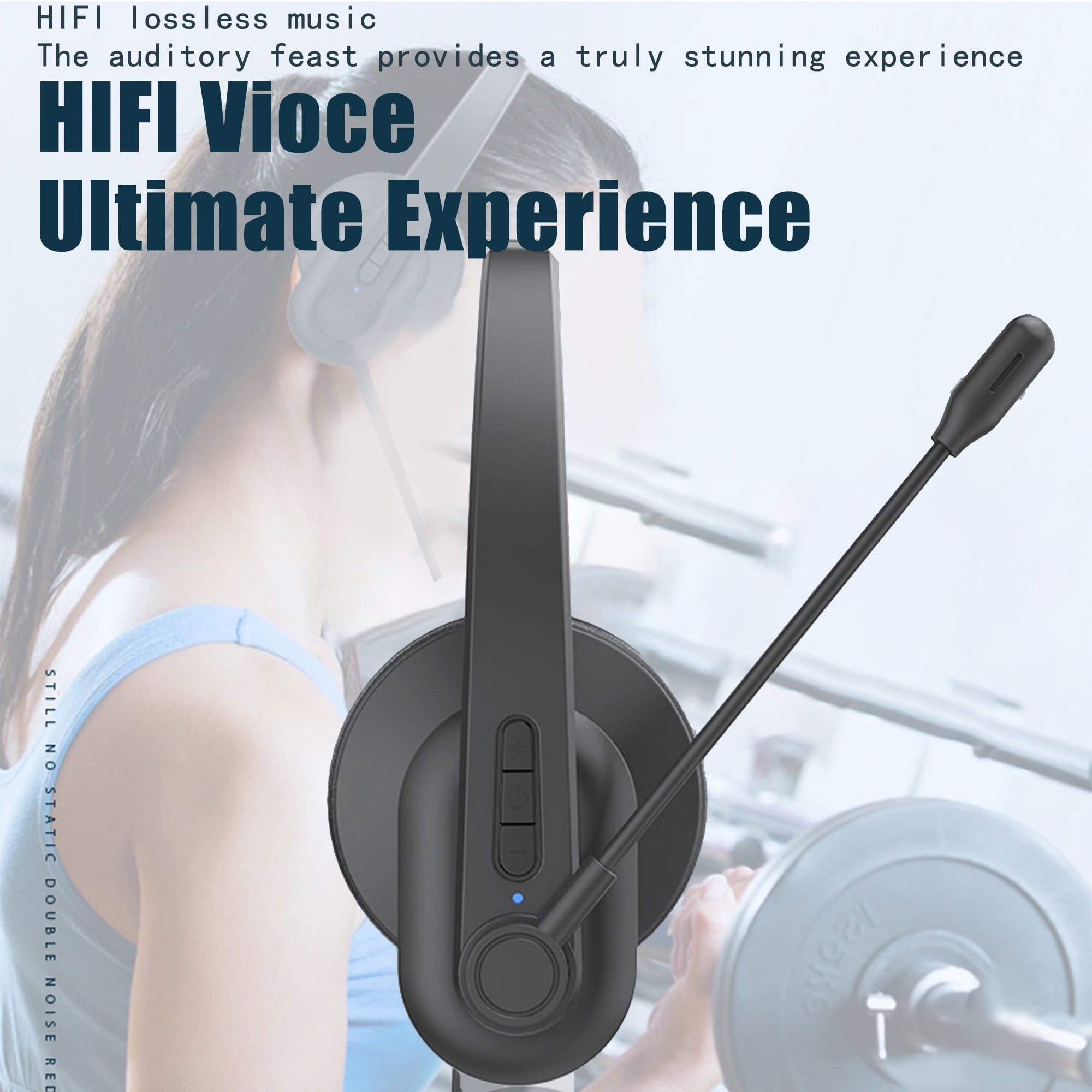 Wireless Bluetooth Headset with Mic, BT 5.4, Noise Cancelling, Type-C Fast Charge, Over-Ear Headphones for PC/Cell Phone/Online Learning