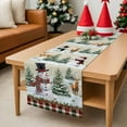 thumbnail image 5 of Burlap Table Runner 36 Inches Long,Snowman Elk Xmas Ball Pine Tree Non-Slip Kitchen Table Runners for Dining Room Everyday Use Party Table Decorations Winter Snowflakes Retro Plaid, 5 of 9