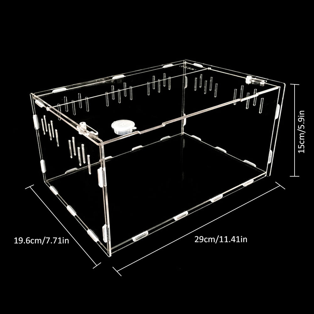 Transparent Acrylic Pet Reptile Box Terrarium Small Pet Breeding Box 