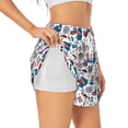 thumbnail image 1 of Balery Fourth Of July Party Pantalones cortos deportivos para mujer con forro y dos bolsillos, elásticos, para entrenamiento, gimnasio, yoga-Small, 1 of 7