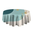 thumbnail image 5 of Teal Gold Splash Marble Round Tablecloth 60"x60",Wrinkle Wipeable Table Cloth for Kitchen Dining Room Picnic Patio Party, 5 of 6