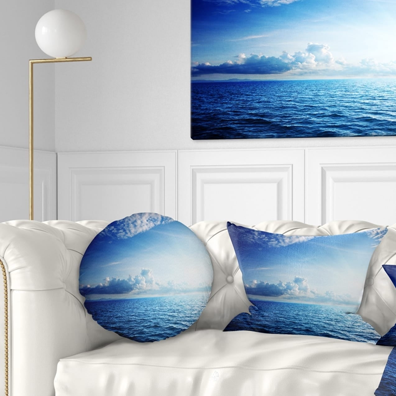 Design Art Designart Blue Caribbean Sea And Perfect Blue Sky Seascape Throw Pillow Walmart Com Walmart Com