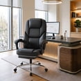 thumbnail image 6 of Vyrox Ergonomic Executive Office Chair with Massage Lumbar Support & Footrest, Reclining High-Back PU Leather Desk Chair,Black, 6 of 7
