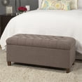 thumbnail image 2 of Homepop Home Decor | Tufted Ainsley Button Storage Ottoman Bench with Hinged Lid | Ottoman Bench with Storage for Living Room & Bedroom, Brown, 2 of 14