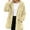 Gold, variant on Women's Fashionable Casual Warm Thick Plush Striped Embossed Button Hooded Cardigan Coat Beige L