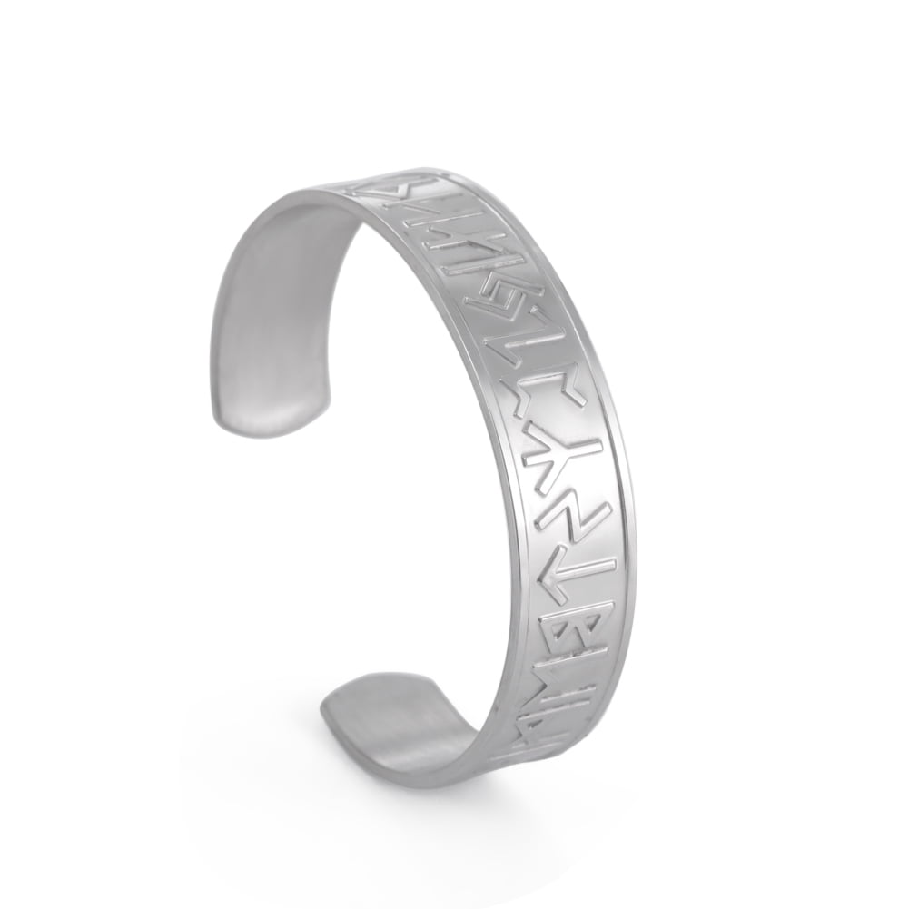 EUEAVAN Viking Norse Runes Bangle Stainless Steel Open Cuff Bracelet for Men Party Gift