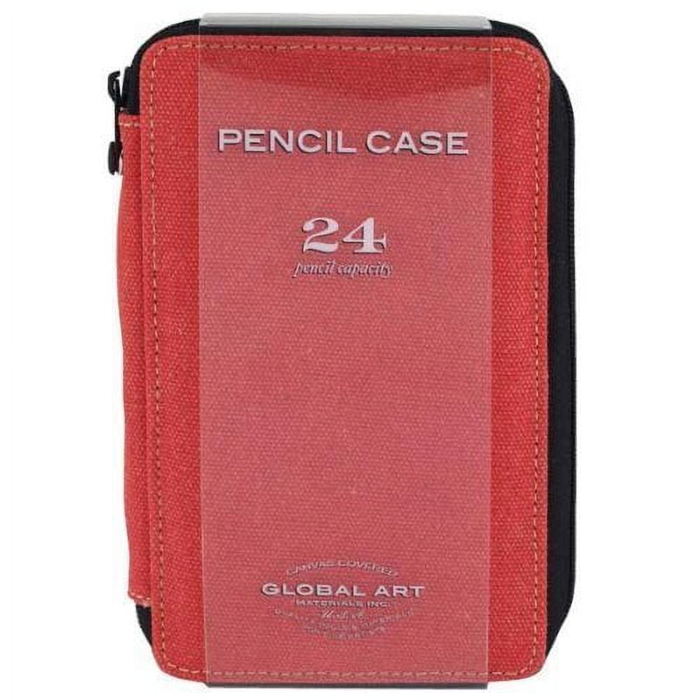 Global Art Canvas Pencil Case, 24-Pencil Capacity, Rose