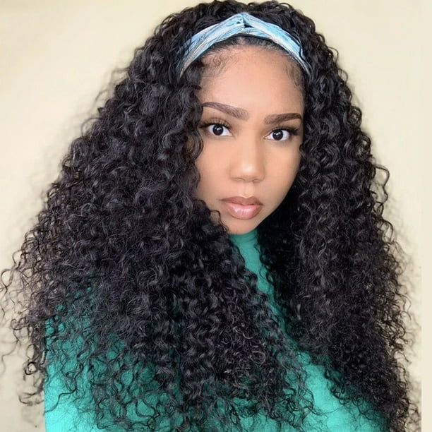 Headband Wigs Human Hair Water Wave Human Hair Wigs Glueless Headband Wig  Water Wave 150% Density Wig Brazilian Hair 20inch Natural Color -  Walmart.com