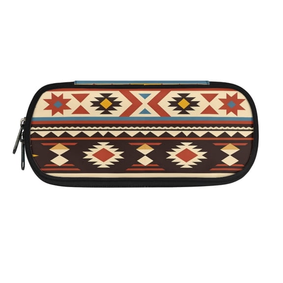 FOR U DESIGNS Aztec Pattern Pencil Case for Girls Boys Roomy Portable Pencil Pouch Pen Case with Compartment Dirty Resistant Back to School Supplies for School Classroom