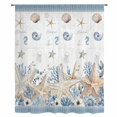 thumbnail image 2 of Beige Starfish Coastal Sheer Curtains 72 Inches Long, Blue Summer Beach Coral Shell Nautical Light Filering Curtains, Breathable Simi Curtain Privacy Drapes for Living Room Bedroom Window Treatment, 2 of 9