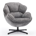 thumbnail image 2 of Gray Accent Chair, Swivel Accent Chair for Living Room,Upholstered Armchair with Metal Legs, Swivel Sofa Chair, Wide Leisure Chair, 2 of 8