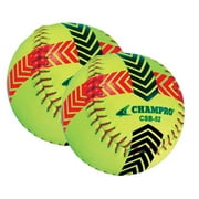 CHAMPRO SPORTS Striped Training Softball Set of 2 Balls Yellow CSB52S by Champro Sports