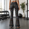 thumbnail image 4 of Lotusprinthandmade Stained Glass Rose Flare Leggings, Gothic Floral Yoga Pants, 4 of 4