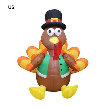 Party Thanksgiving Yard Decoration Blow Up Toy DIY Funny With Led Lights Inflatable Turkey Decor