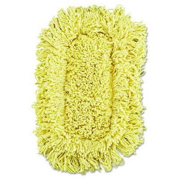 Rubbermaid Commercial Trapper Looped-End Dust Mop Head 12 x 5 Yellow J151