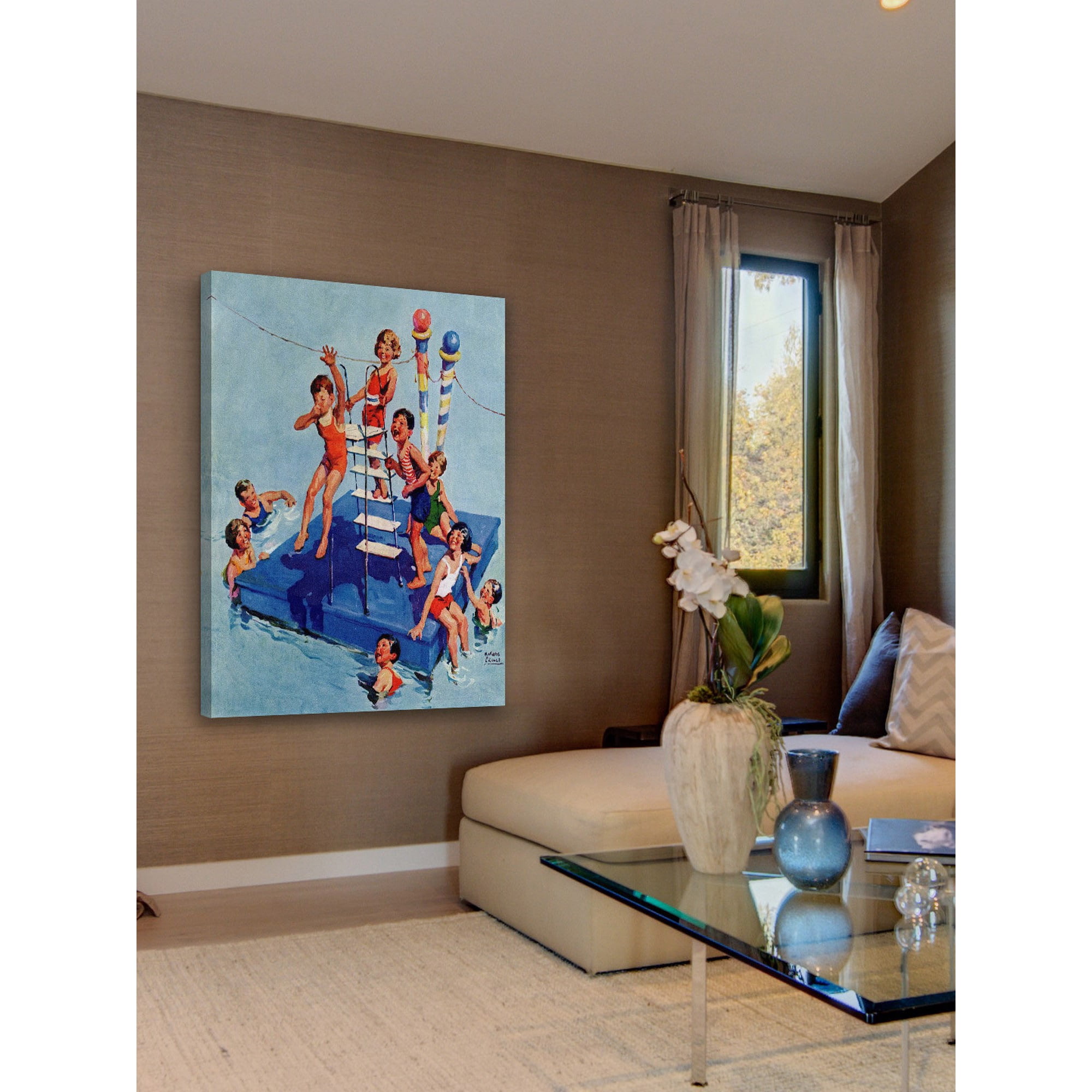 Marmont Hill "Fun in the Water" by Curtis Painting Print on Canvas