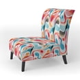 thumbnail image 3 of Designart "Abstract Wave In Neutral Tones" Multicolor Abstract Upholstered Accent Chair - Modern Arm Chair For Bedroom, 3 of 5