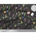 thumbnail image 3 of Soimoi Black Poly Georgette Fabric Wildflower & Leaves Fabric Prints by Yard 52 Inch Wide, 3 of 3