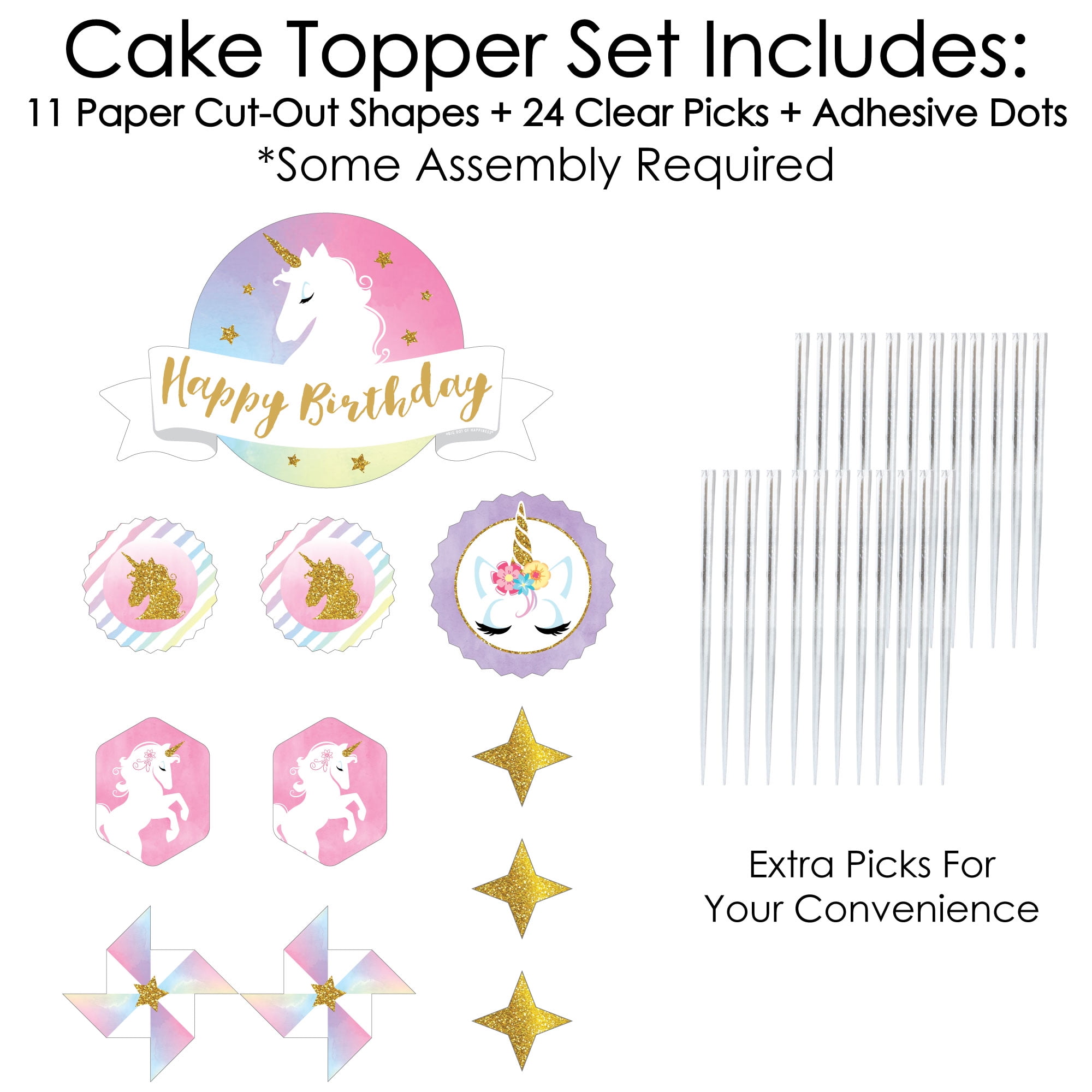 Big Dot Of Happiness Rainbow Unicorn - Magical Unicorn Party Decor - 6 Beer  Bottle Labels & 1 Carrier - Assorted Pre