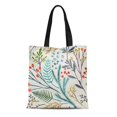 thumbnail image 1 of JSDART Sac Fourre-Tout en Toile Vert Motif Floral d'Hiver Réutilisable pour Courses, 1 of 1