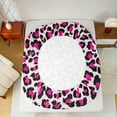 thumbnail image 4 of Manfei Pink Leopard Print Queen Sheet Sets for Female, Fashion Cheetah Animal Flat Sheet, Chic Dots Abstract Queen Fitted Sheet, Breathable Home Decor, 4 Pieces, 4 of 6
