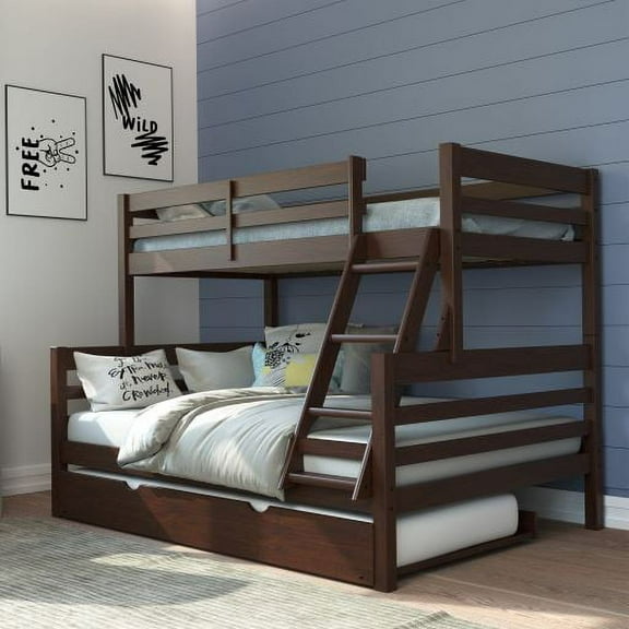 Andy Twin/Full Bunkbed with trundle - Walnut color