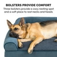 thumbnail image 3 of FurHaven Pet Products Faux Fleece & Chenille Cooling Gel Top Sofa Pet Bed for Dogs & Cats - Orion Blue, Jumbo Plus, 3 of 13
