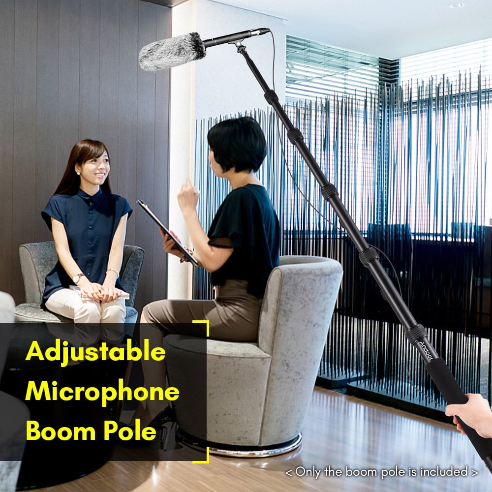 Andoer Handheld Microphone Boom Arm 6-Section Extendable Mic Arm Aluminum Alloy Boom Pole for Microphones 1/4 Inch Screw & Thread with Foam Grip Locks 46cm-200cm/18.1in-78.7in Adjustable Le