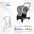 thumbnail image 6 of ibiyaya - NeoRider Multi-Purpose Pet Stroller with Detachable Carrier - Dog Stroller for Small Dogs 10 lbs (Up to 26 Ibs) Carry on Carrier, Transparent Design - Gray, 6 of 7