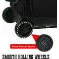 thumbnail image 3 of WOLT | Black Double Roller 2 Ball Bowling Bag Retractable Handle extends to 40", 3 of 5