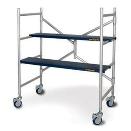 Total Turf Lightweight Aluminum Scaffold, 4 Ft 600 Lb. Load Capacity Portable, Anodized Aluminum