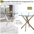 thumbnail image 2 of 5-Piece Dining Table Set, 36" Square Clear Tempered Glass Table & 4 PU Cantilever Chairs with Stainless Steel Legs, Dining Table Set for Small Space, Apartment, Home Office, 2 of 8