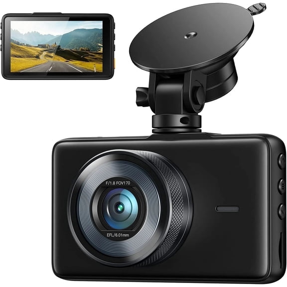 CocoBear 2.5K 1440P Dash Cam with 3" IPS Screen, Night Vision F1.8 WDR HDR, 170° Wide Angle, Loop Recording, G-Sensor Crash Detection, Parking Mode, Durable Temperature Resistant