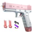 thumbnail image 1 of Pistolas de agua eléctricas para niños Pistolas de agua automáticas con un solo botón de hasta 32 pies de alcance, pistola de agua de juguete para niños, chorro de agua para niños y adultos, piscina de verano, fiesta en la playa, lanzadores de agua (rosa) Sincero Electrónica, 1 of 1