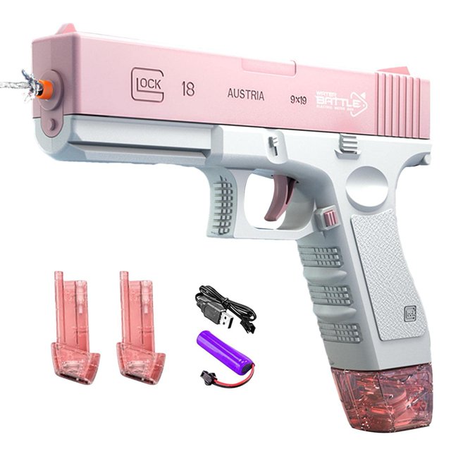 Pistolas de agua eléctricas para niños Pistolas de agua automáticas con un solo botón de hasta 32 pies de alcance, pistola de agua de juguete para niños, chorro de agua para niños y adultos, piscina de verano, fiesta en la playa, lanzadores de agua (rosa) Sincero Electrónica