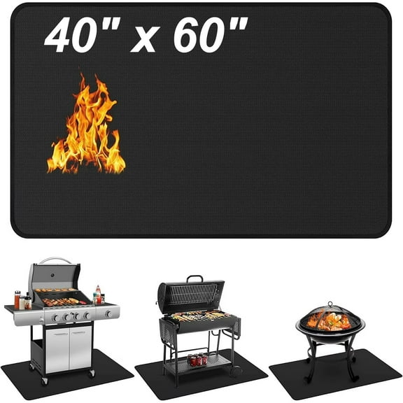 40" x 60" Fire Pit Mat, Indoor Fireplace Mats Fire Resistant, Under Grill Mat for Outdoor Grill, Fireproof Grill Pads to Protect Deck and Patios, Double-Sided Fireproof BBQ Grill Mat,Waterproof