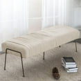 thumbnail image 2 of Merritt Velvet Fabric Pleated Bench - Dulce Sand, 2 of 5