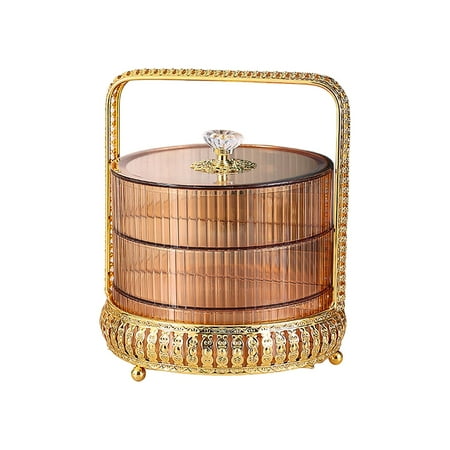 

Cupcake Stand with Handle Serving Platter Cake Holder for Diners Pastry Pies Yellow 3 Layer