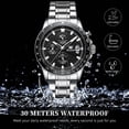 thumbnail image 6 of OLEVS Mens Watches,Big Dial Watches for Men Chronograph Stainless Steel Watch with Day Waterproof Analog Quartz Watches for Man Classic Business Wristwatch Luxury Luminous Reloj para Hombre, 6 of 12