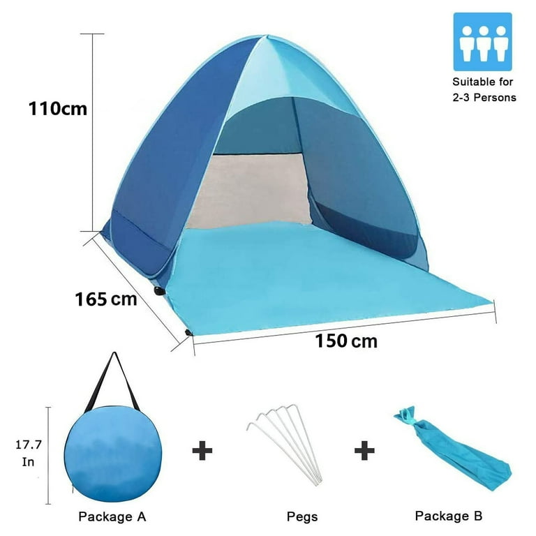 ZFITEI Pop Up Beach Tent Shade Sun Shelter UPF 50+ Portable