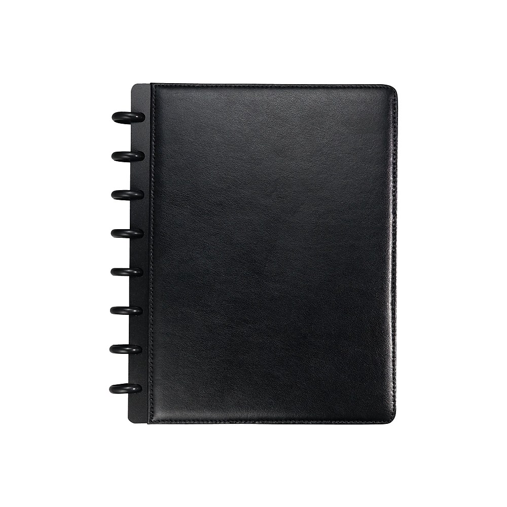 Staples Arc Customizable Leather Notebook System Black 63/4" x 83/4