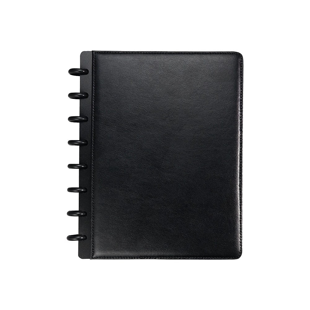 Staples Arc Customizable Leather Notebook System Black 63/4" x 83/4
