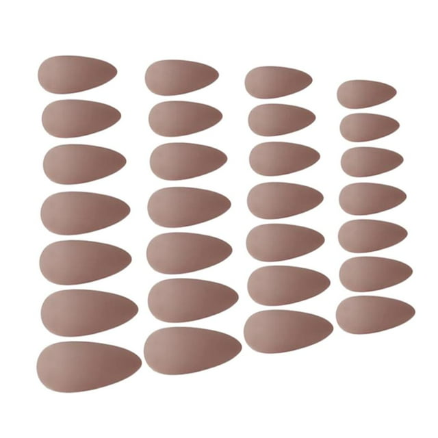 24 uñas postizas acrílicas de cobertura completa para cosplay, ideales para hacer tú mismo. Beige