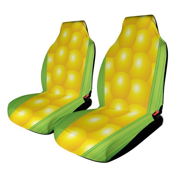 Corn Cob Print Car Seat Cover Set Auto Front Bucket Cushion Protect Accessories 2 Piece