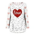 thumbnail image 4 of Aqestyerly T-Shirt à Manches Longues Décontracté pour Femmes, Imprimé Amour, Col Rond, Ample, 4 of 4