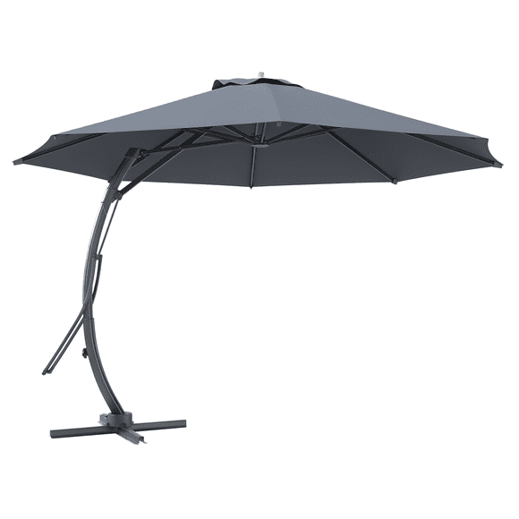 Outsunny 11FT Aluminium Cantilever Patio Umbrella with 360° Rotation UPF50+