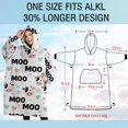 thumbnail image 4 of Oversized Wearable Blanket Hoodie,White Cow Moo Heart Pattern Sherpa Blanket Hoodie with Super Pockets,Super Warm Fuzzy Pullover for Women & Men, 4 of 6