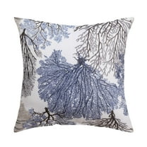 PiccoCasa 18" X 18 " Throw Pillow Cover Case Polyester Modern Coral Coastal Beach Printed Cushion Cover 1# 1